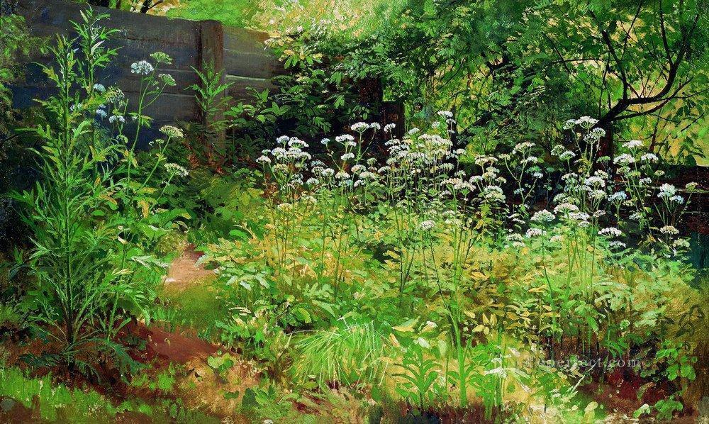 Gota hierba pargolovo jardín paisaje Ivan Ivanovich Pintura al óleo